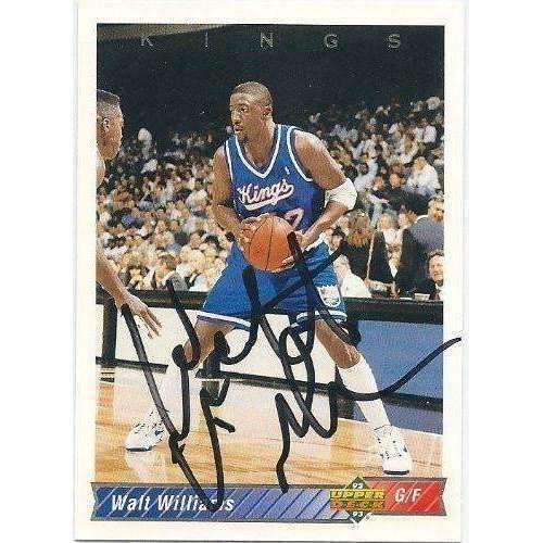 1992, Walt Williams, Sacramento Kings, Signed, Autographed, Upper Deck Basketball Card, Card # 330,