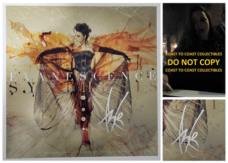 Amy Lee signed Evanescence Synthesis 12x12 Photo COA exact proof autographed STAR