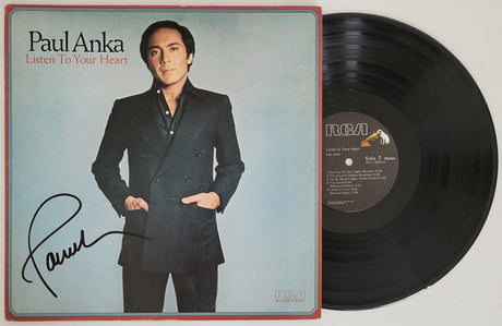 Paul Anka signed Listen To Your Heart album vinyl record COA proof autographed STAR
