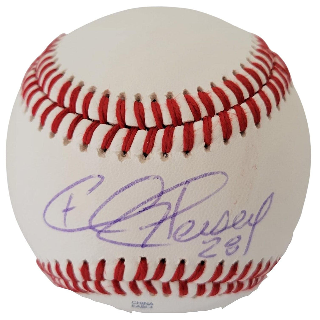 Chris Heisey Cincinnati Reds Nationals signed baseball COA proof autographed
