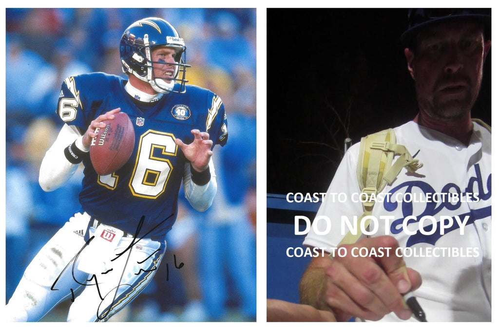 Ryan Leaf signed San Diego Chargers 8x10 football photo COA Proof autographed.