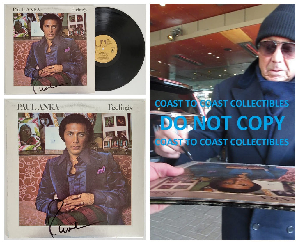 Paul Anka signed Feelings album vinyl record COA proof autographed STAR
