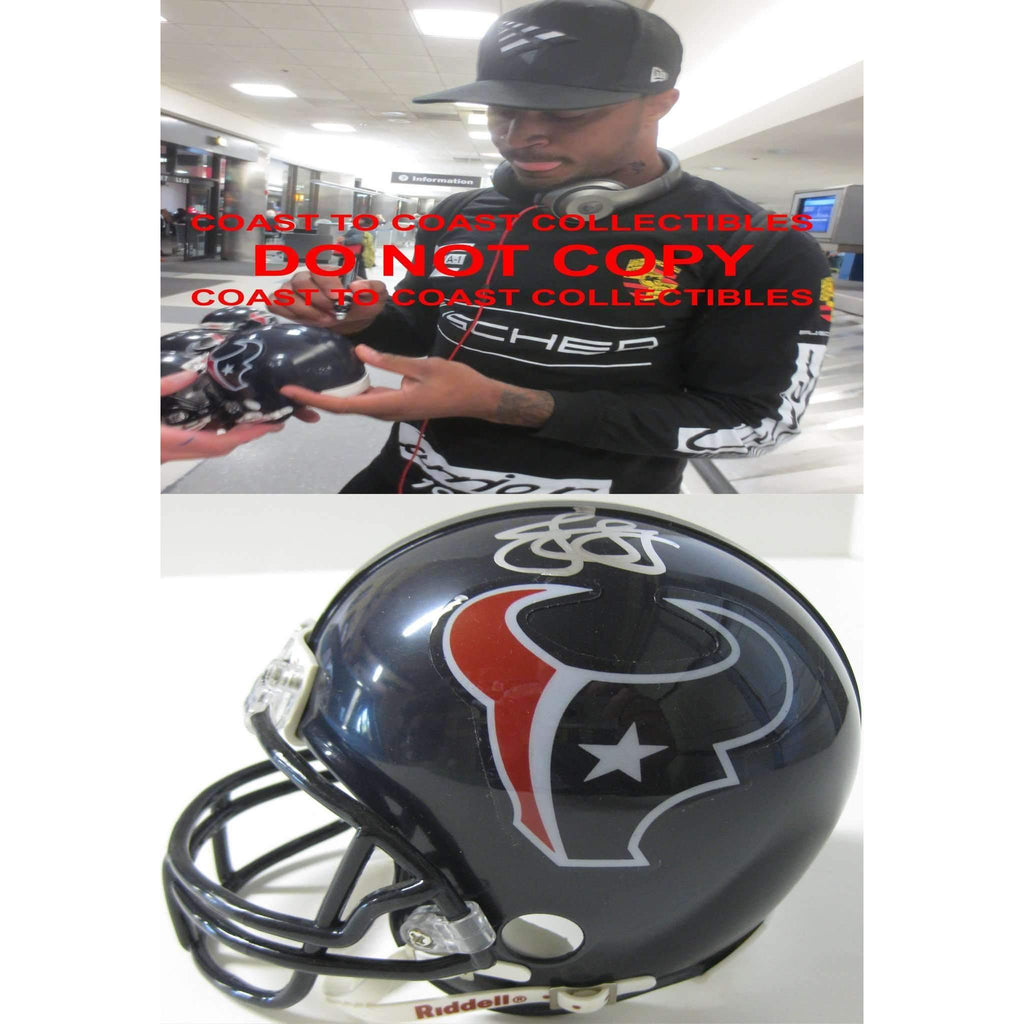 Jaelen Strong Houston Texans, Signed, Autographed, Mini Helmet, a COA with the Proof Photo of Jaelen Signing Will Be Included with the Football