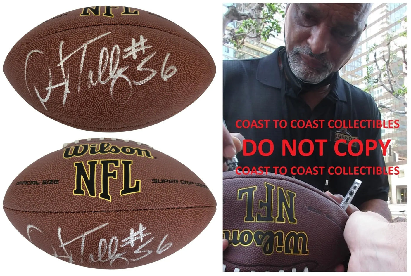 Darryl Talley Signed Football COA Proof Autographed Buffalo Bills