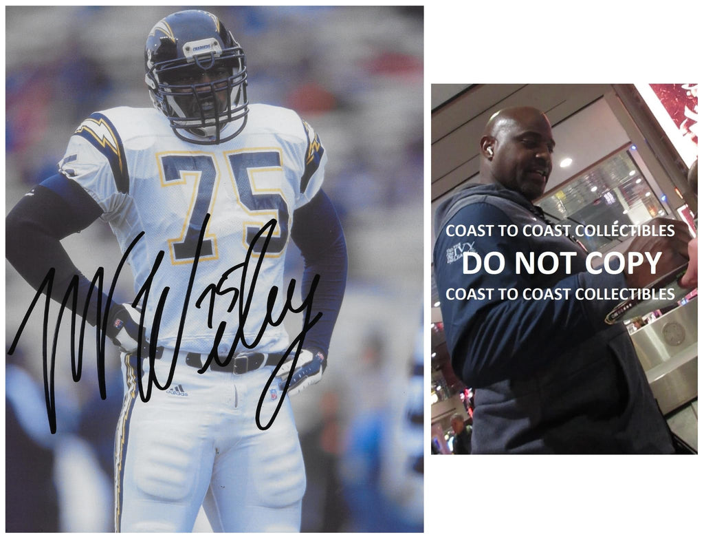 Marcellus Wiley Signed 8x10 Photo Proof San Diego Chargers Football Autographed