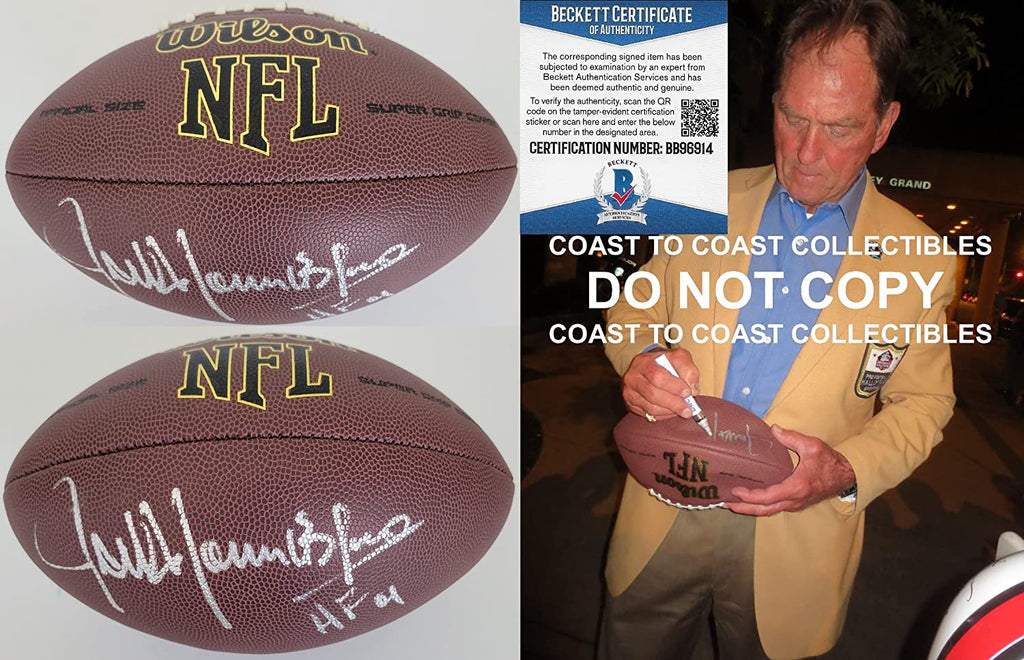 Jack Youngblood LA Rams signed NFL football proof Beckett COA autographed