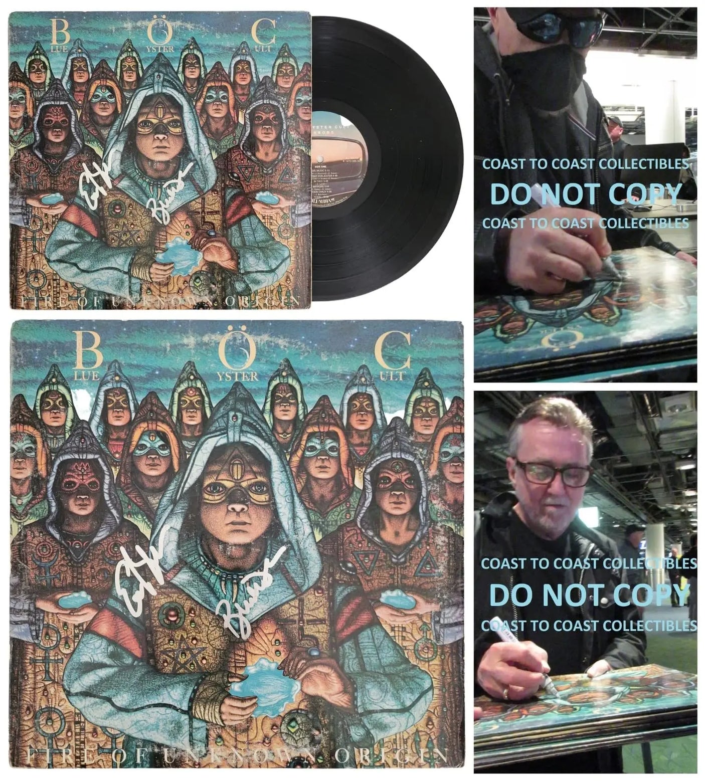Buck Dharma Eric Bloom signed Blue Oyster Cult Fire of Unknown Origin album proof COA autographed STAR