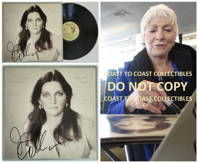 Judy Collins signed Bread and Roses album vinyl record COA proof autographed STAR