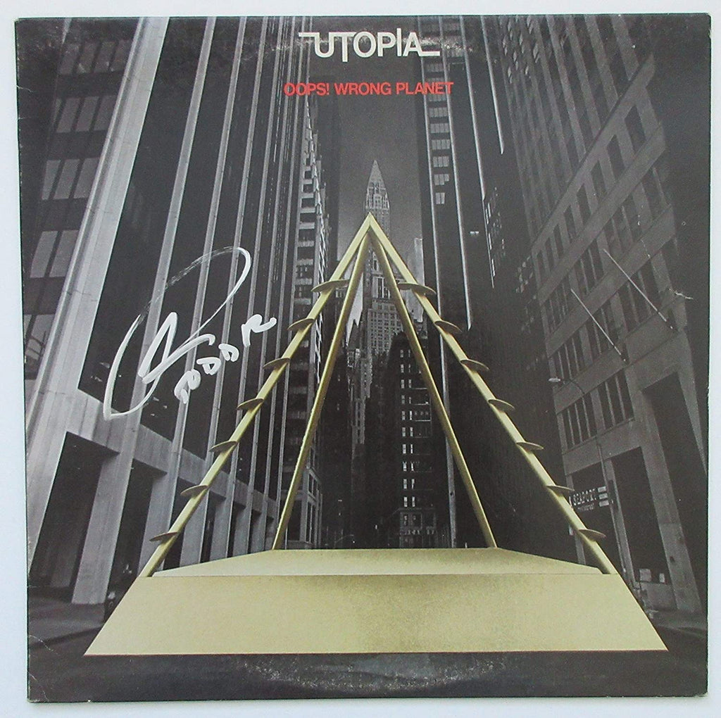 Todd Rundgren signed Utopia Oops Wrong Plant album vinyl COA Proof Beckett STAR autographed