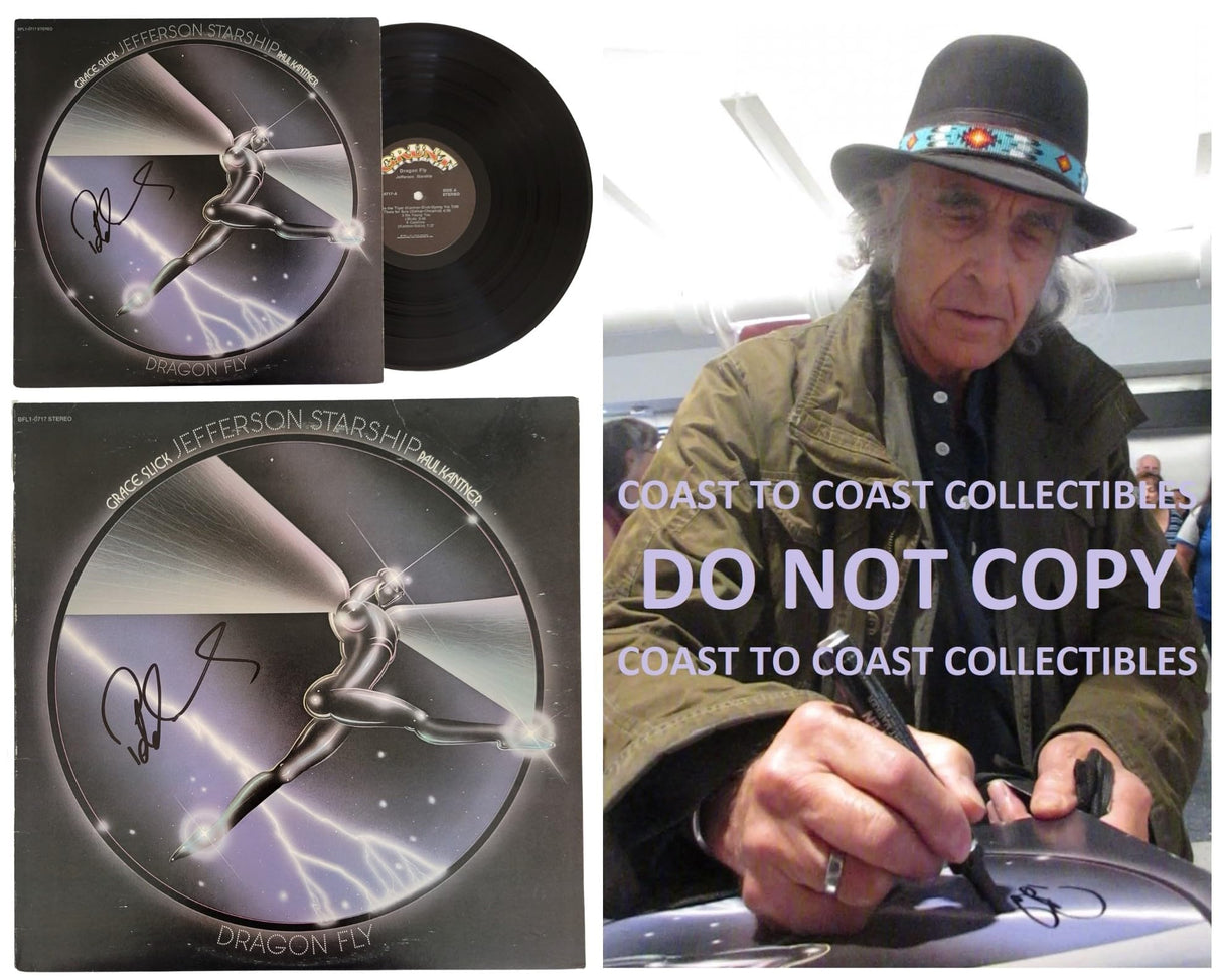 Pete Sears Signed Jefferson Starship Dragon Fly Album Vinyl Record COA Proof STAR