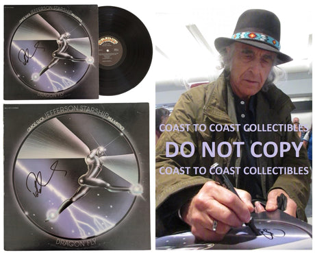 Pete Sears Signed Jefferson Starship Dragon Fly Album Vinyl Record COA Proof STAR