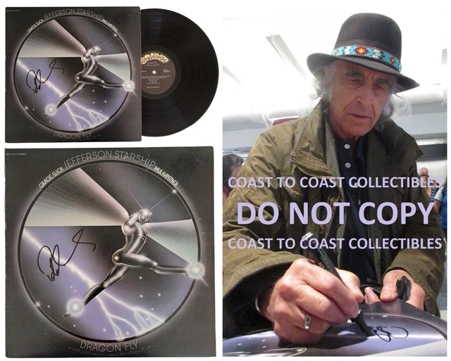 Pete Sears Signed Jefferson Starship Dragon Fly Album Vinyl Record COA Proof STAR