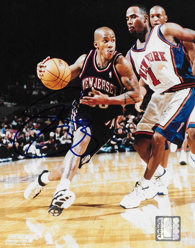 Stephon Marbury signed New Jersey Nets basketball 8x10 photo COA