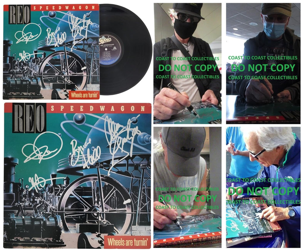 REO Speedwagon Signed Wheels Are Turnin Album Proof COA Autographed Vinyl Record