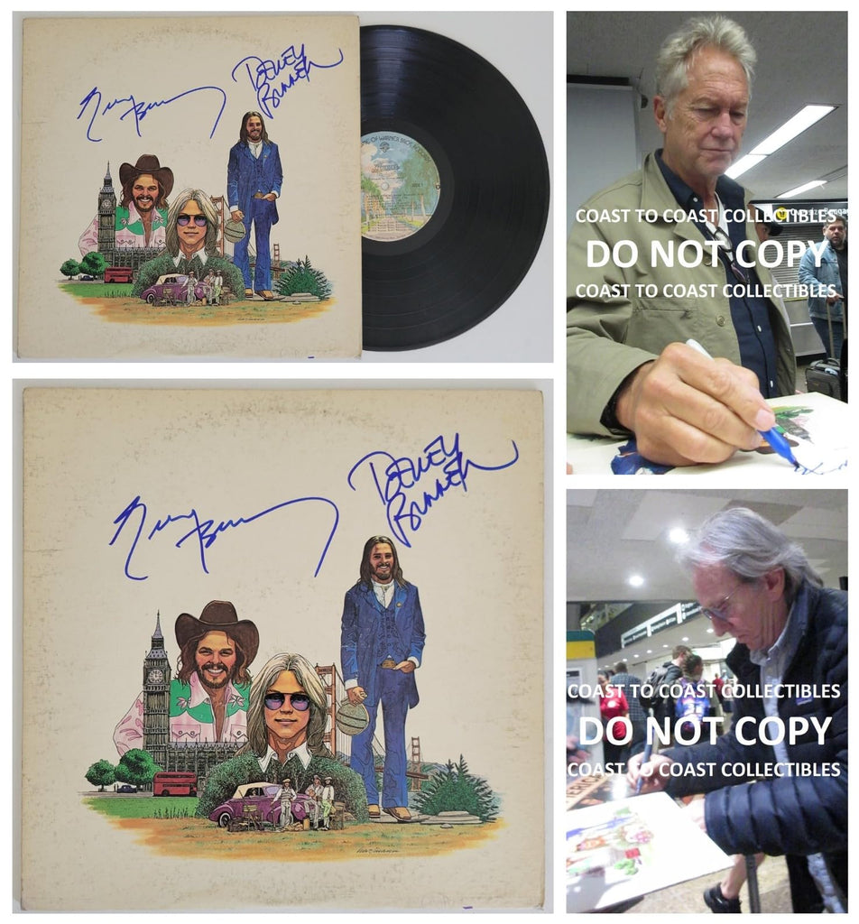Dewey Bunnell Gerry Beckley signed America Greatest Hits album vinyl record COA proof STAR