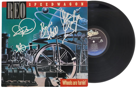 REO Speedwagon Signed Wheels Are Turnin Album Proof COA Autographed Vinyl Record