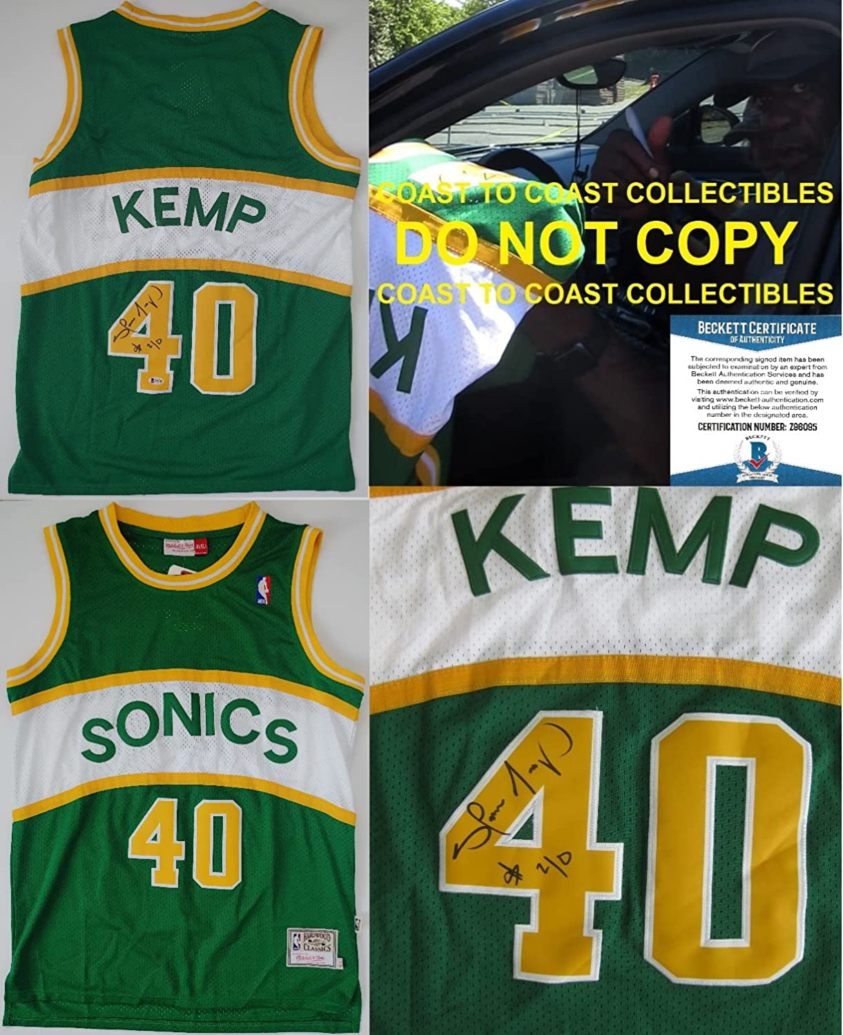 Framed Shawn Kemp Seattle Supersonics Autographed Green Mitchell & Ness  1994-1995 Swingman Jersey with 3x All NBA Inscription