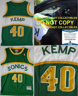 Shawn Kemp Seattle SuperSonics signed Sonics basketball jersey proof Beckett COA