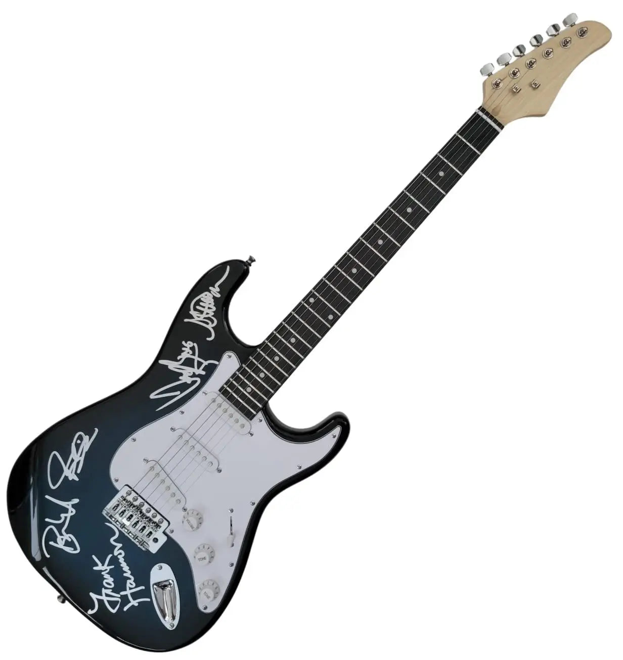 Tesla Jeff Keith,Frank Hannon,Brian Wheat signed full size Electric Guitar proof COA STAR