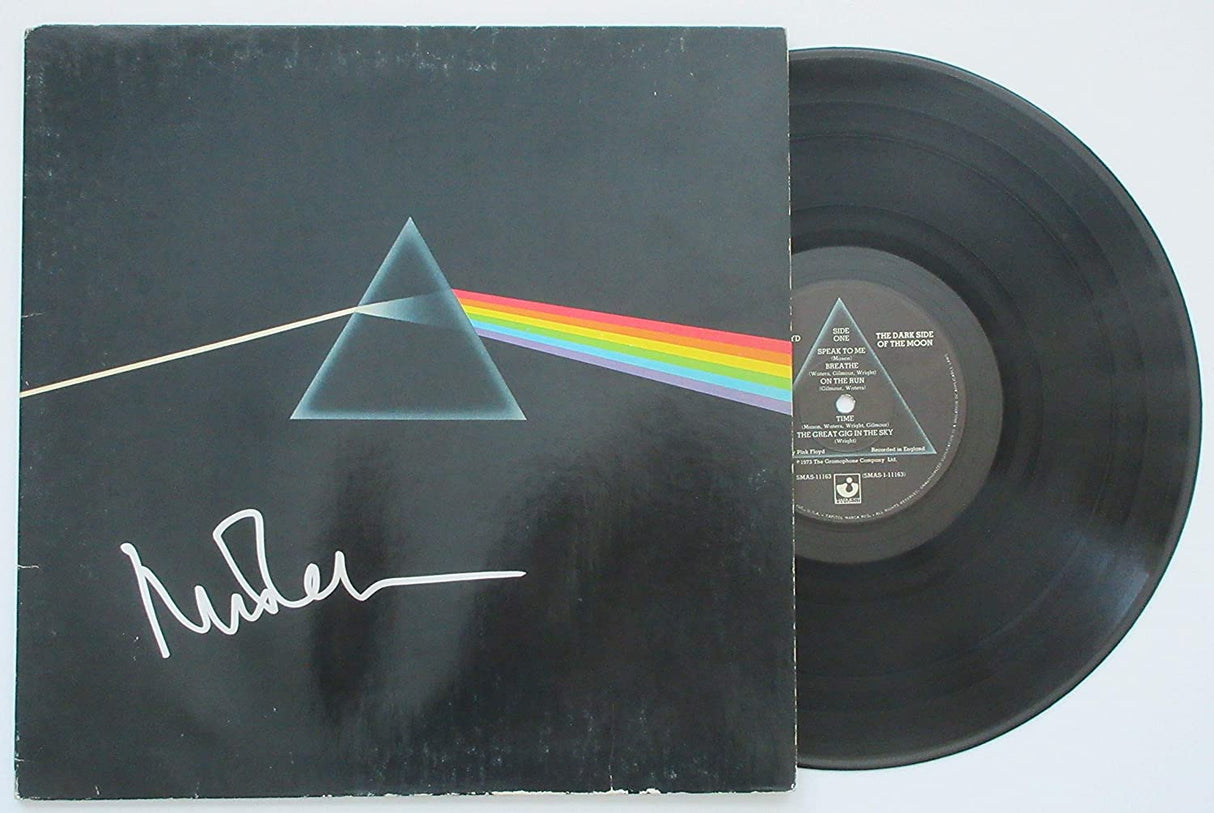 Nick Mason signed Pink Floyd Dark Side of the Moon album exact proof Beckett COA STAR