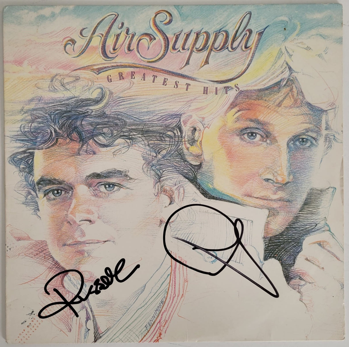 Russell Hitchcock Graham Russell signed Air Supply Greatest Hit album COA proof autographed STAR