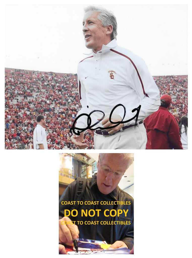 Pete Carroll Signed USC Trojans Football 8x10 Photo COA Proof.Autographed