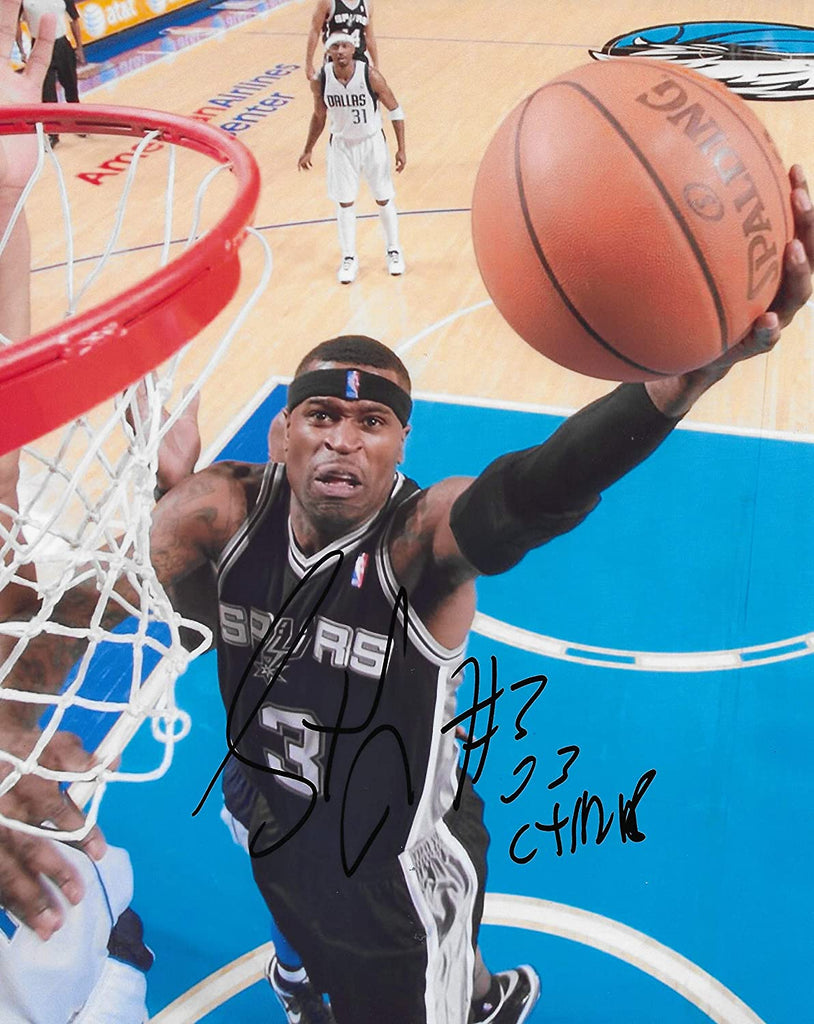 Stephen Jackson San Antonio Spurs signed basketball 8x10 photo proof COA