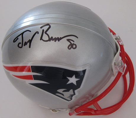 Troy Brown signed New England Patriots mini football helmet proof Beckett COA