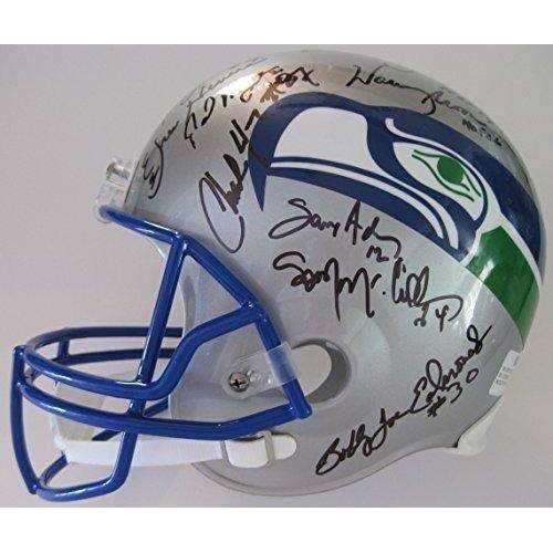 Seattle Seahawks, Legends, Signed, Autographed, Full Size Football Helmet, a Coa and the the Proof Photos of Seahawks Legends Signing Will Be Included.