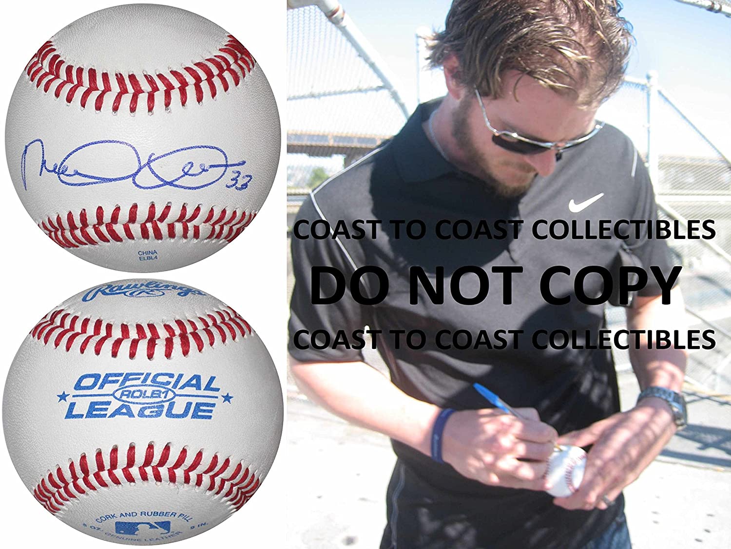 Mark Lowe Seattle Mariners Rangers Tigers signed autographed baseball COA proof