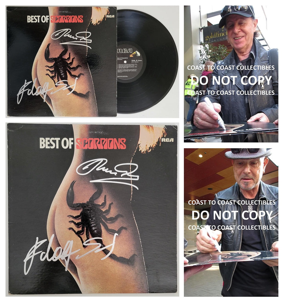 Klaus Meine Rudolf Schenker signed Best of Scorpions album COA proof star autographed