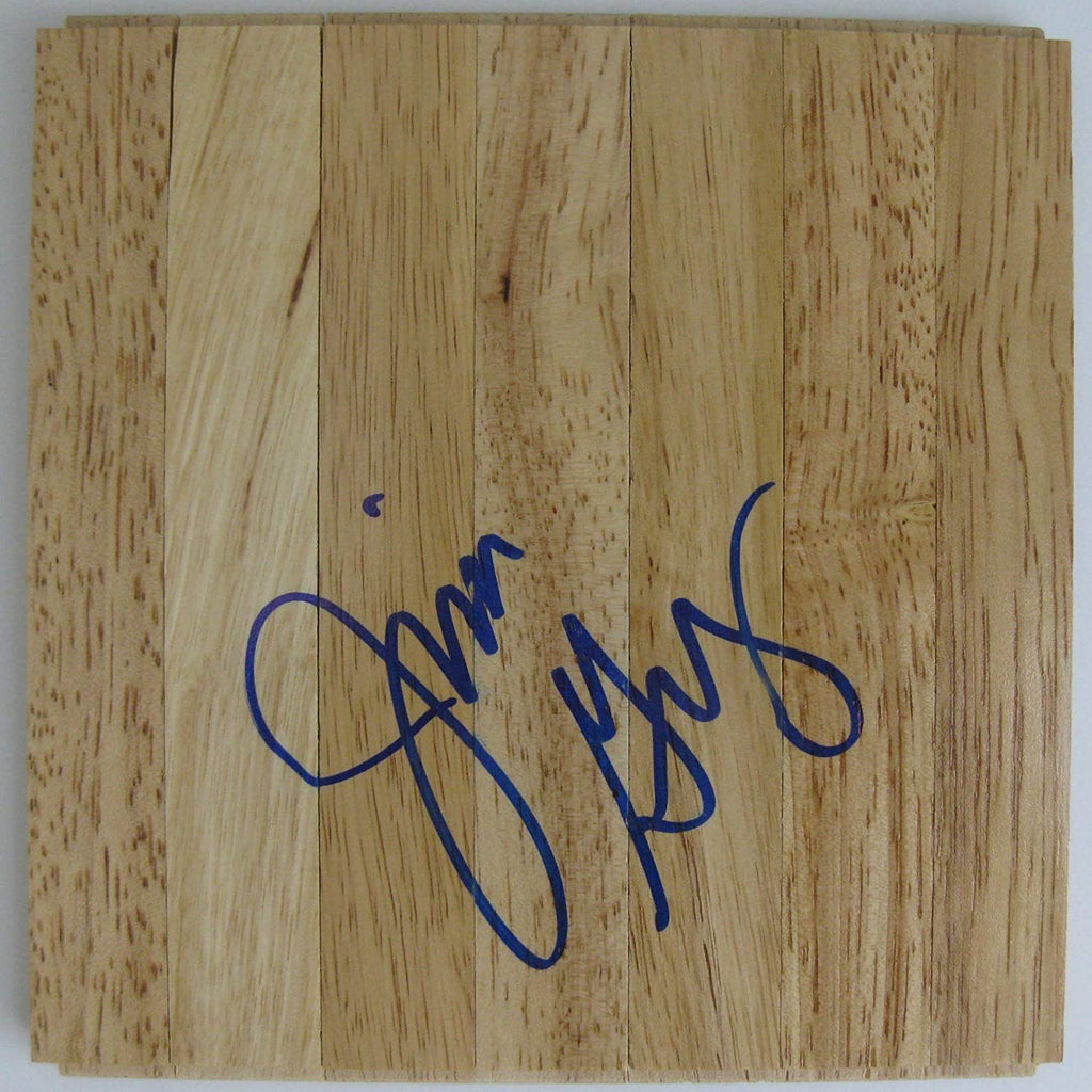 Jim Gray reporter sportscaster signed autographed basketball floorboard COA