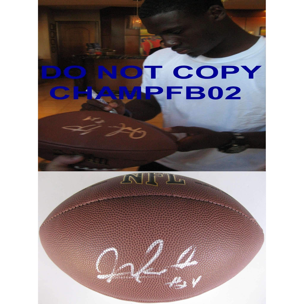 Morris Claiborne, New York Jets, Dallas Cowboys, LSU Tigers, Signed, Autographed, NFL Football, the Football Comes with a COA and Proof Photo of Morris Signing the Ball