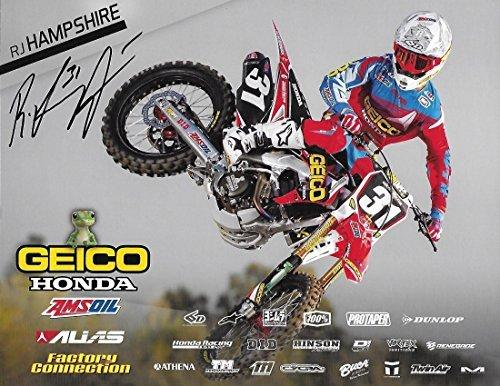 RJ Hampshire, Supercross, Motocross, Signed, Autographed, Honda 9x12 Photo Card, a COA Will Be Included.