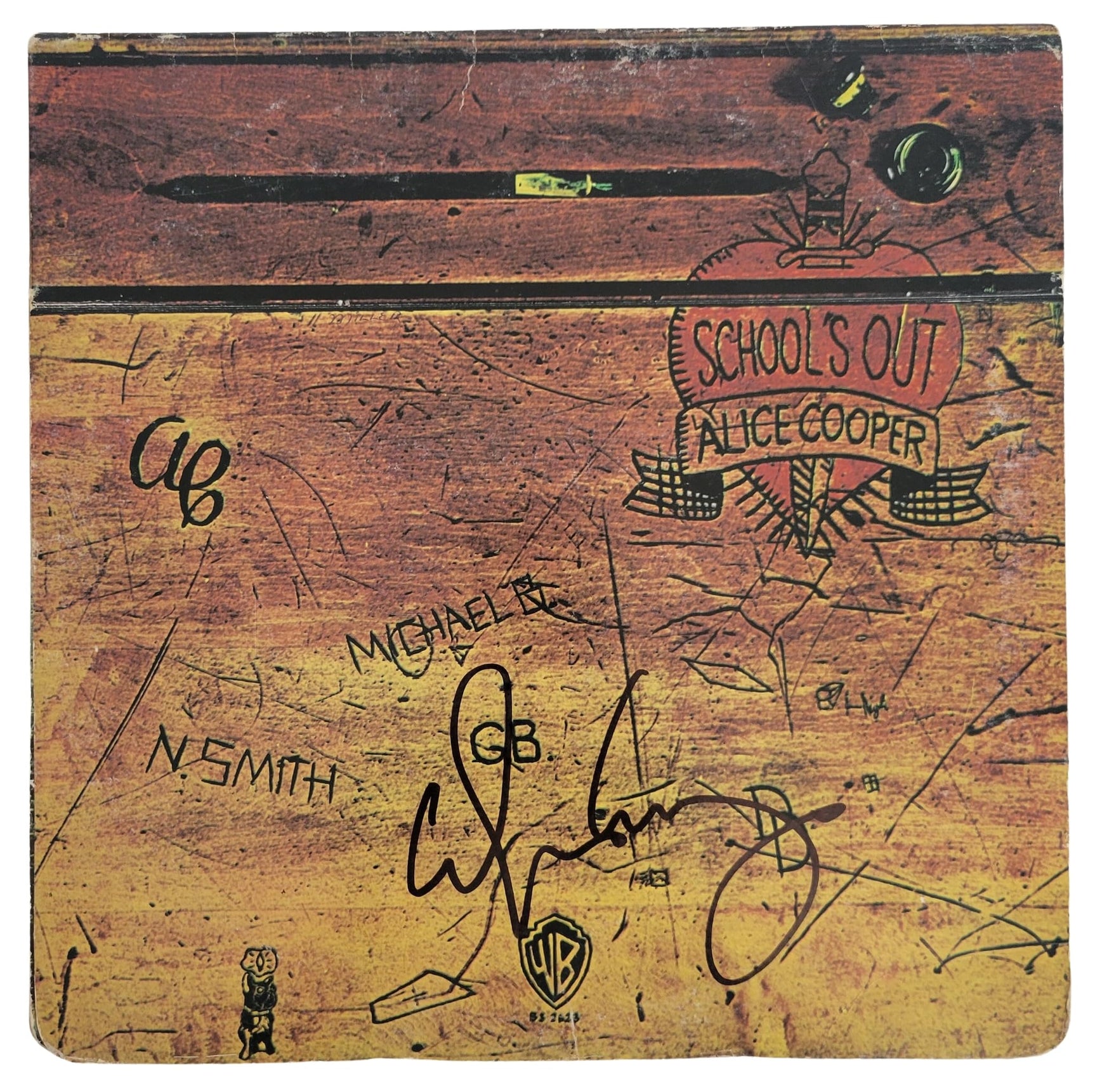 Alice Cooper signed Schools Out album COA autographed vinyl record exact proof STAR