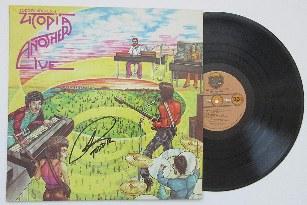 Todd Rundgren signed Utopia Another Live album vinyl record proof Beckett STAR autographed