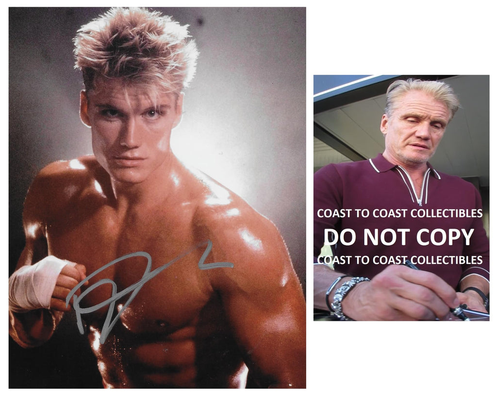 Dolph Lundgren signed Rocky IV Ivan Drago 8x10 photo COA Proof autographed. STAR