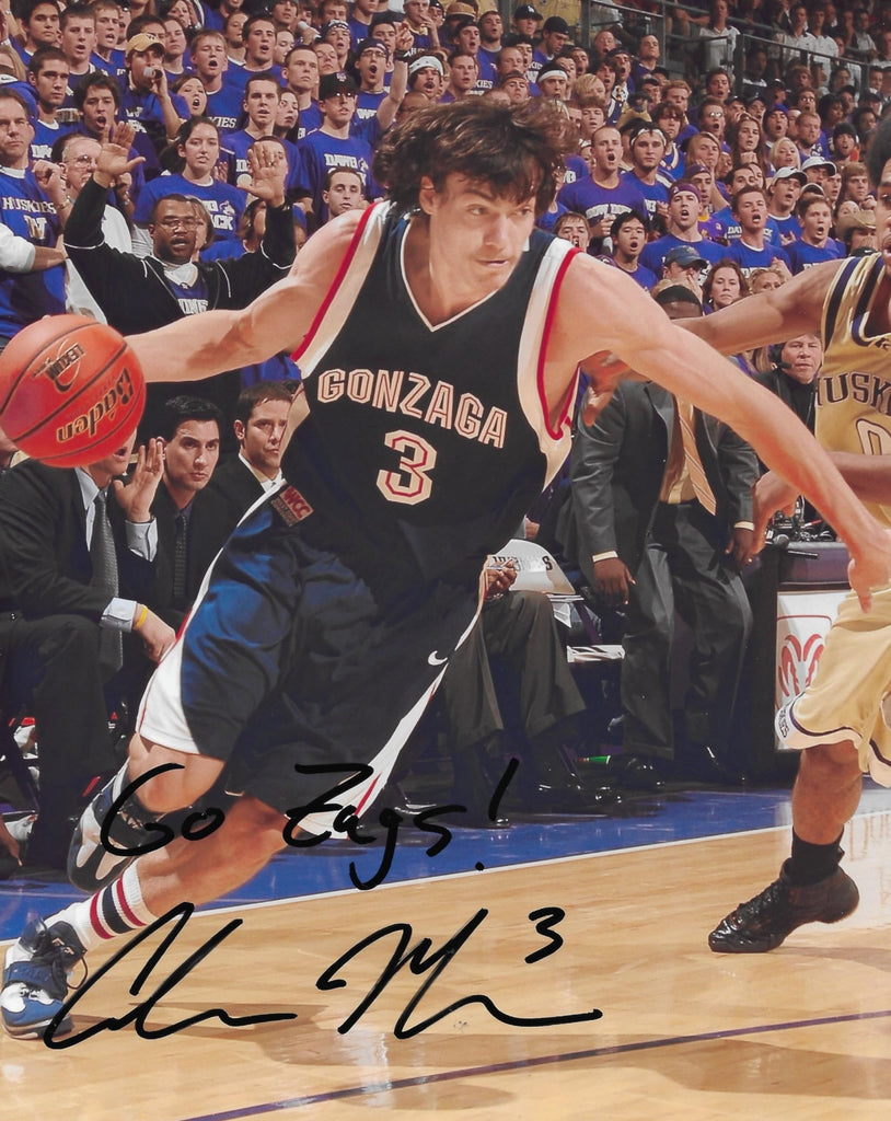 Adam Morrison signed Gonzaga Bulldogs basketball 8x10 Photo COA proof autographed..