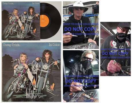 Cheap Trick band signed In Color album Vinyl COA proof Robin Zander,Rick Nielsen,Tom Peterson star