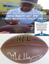Mike Haynes Raiders Patriots ASU signed autographed NFL football proof Beckett COA