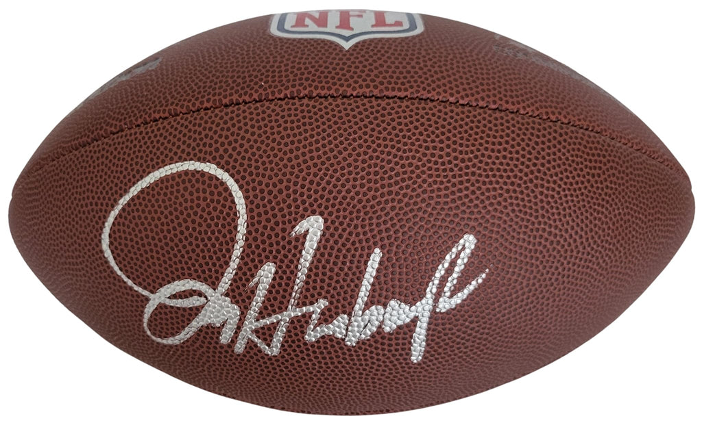 Jim Harbaugh Signed Football Proof COA Autographed Michigan Los Angeles Chargers