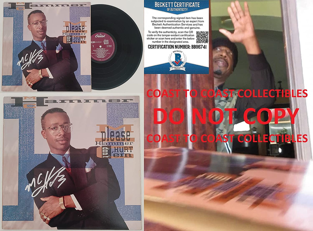 MC Hammer signed Please Hammer Don't Hurt 'Em album vinyl proof Beckett COA STAR