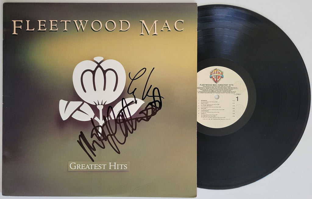 Mick Fleetwood Lindsey Buckingham signed Fleetwood Mac Greatest Hits album proof STAR