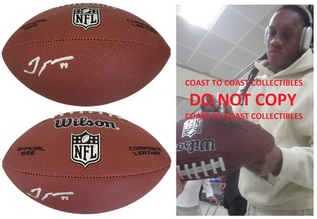 Tremaine Edmunds Chicago Bears Buffalo Bills signed football COA proof autograph