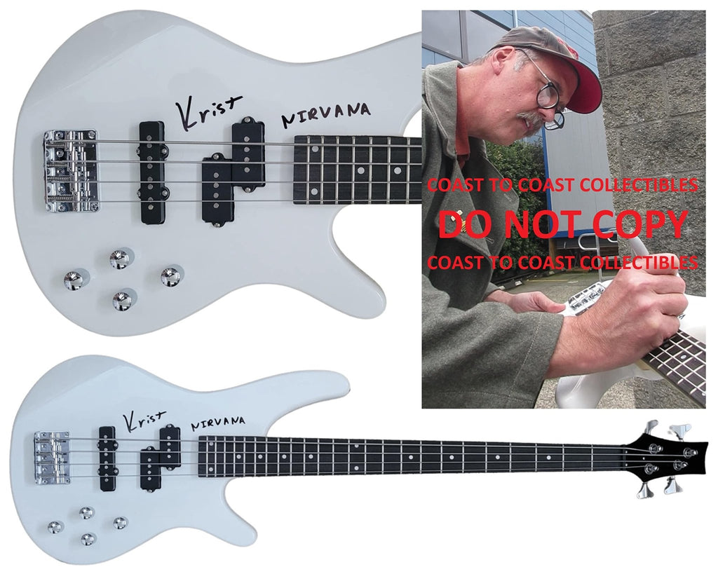 Krist Novoselic Nirvana signed Electric Bass guitar COA exact proof autographed STAR