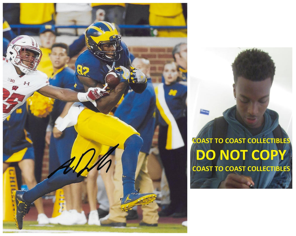 Amara Darboh signed Michigan Wolverines football 8x10 photo COA proof autographed