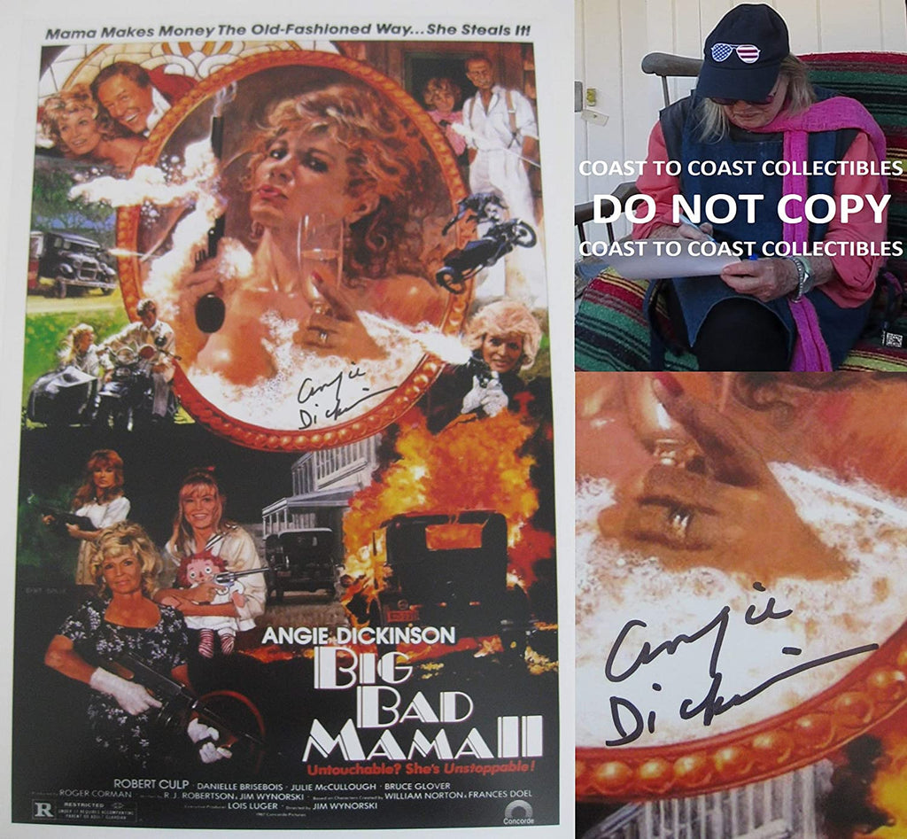 Angie Dickinson signed 12x18 Big Bad Mama II movie photo poster COA proof STAR