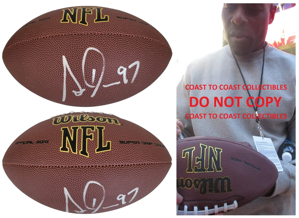 Simeon Rice Tampa Bay Bucs Cardinals signed NFL football proof COA autographed