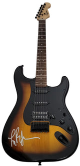 Lindsey Buckingham Fleetwood Mac signed Fender Squier guitar COA proof autograph star