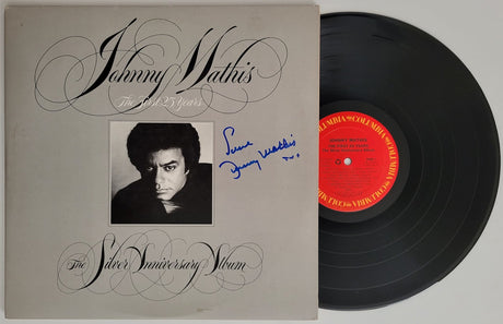 Johnny Mathis signed The First 25 years album, vinyl COA exact proof autographed STAR